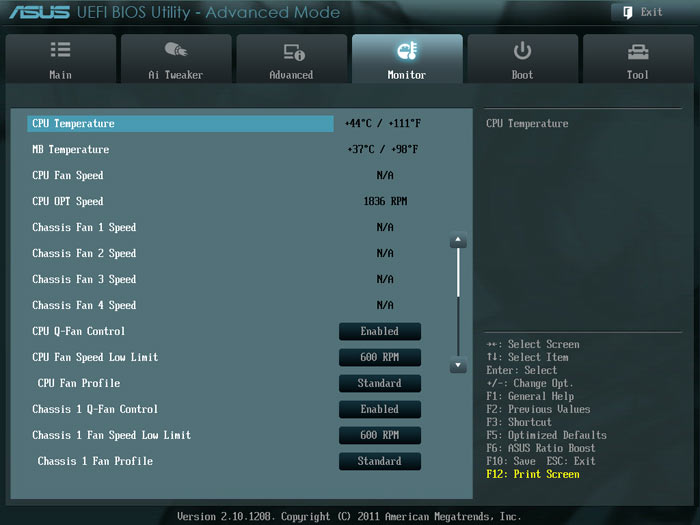 ASUS P9X79 Deluxe системный мониторинг 1