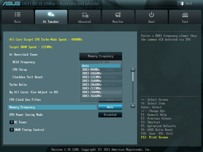 ASUS P9X79 Deluxe частота памяти