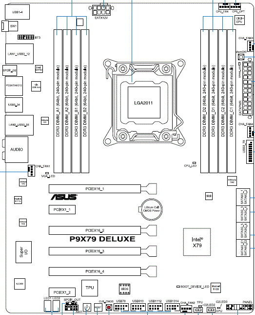  ASUS P9X79 Deluxe схема 