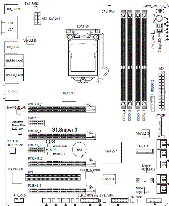 Gigabyte G1.Sniper 3 схема