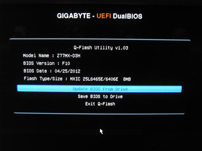 Gigabyte Z77MX-D3H Q-Flash
