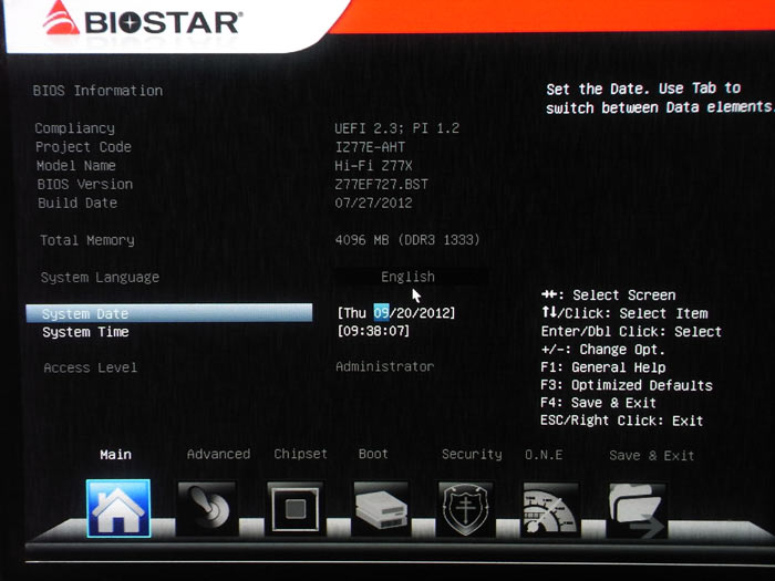 Biostar Hi-Fi Z77X  BIOS
