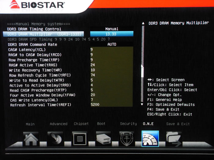 Biostar Hi-Fi Z77X  настройки памяти 1