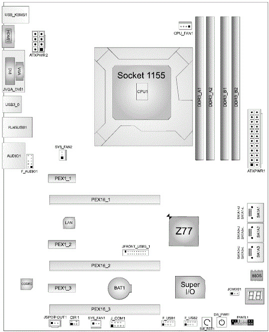 Biostar Hi-Fi Z77X  схема