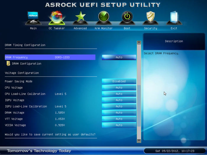 ASRock Z77E-ITX настройки разгона 2