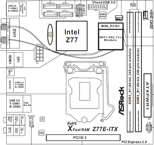 ASRock Z77E-ITX схема