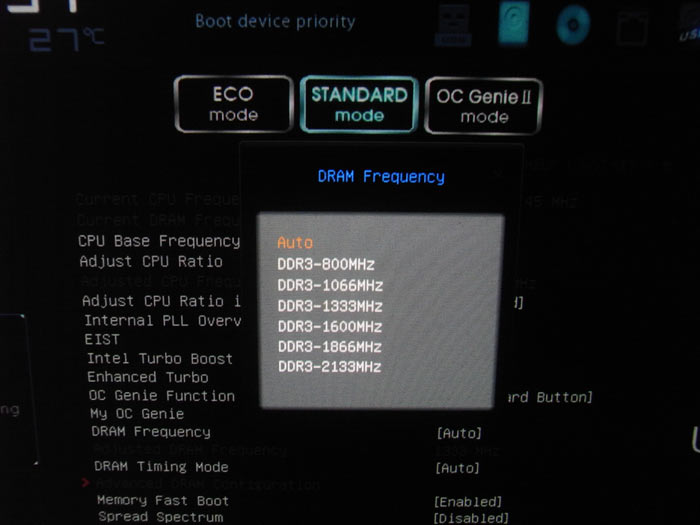 MSI Z77 MPower частота памяти