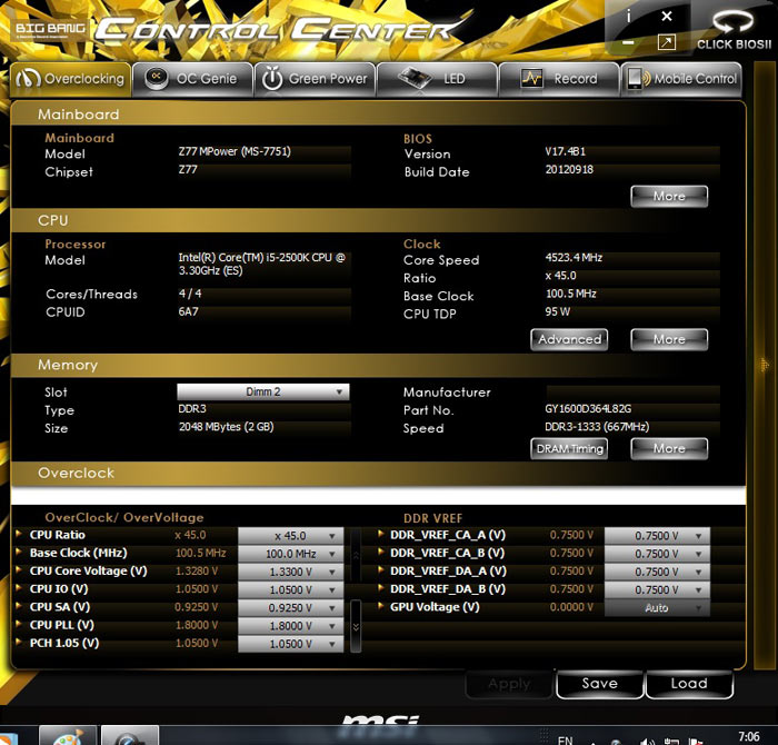 MSI Z77 MPower Control Center 3