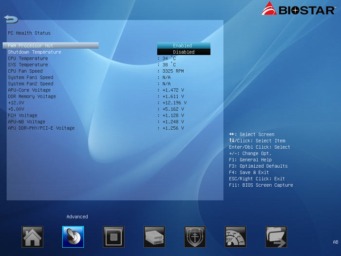  Biostar Hi-Fi A85X системный мониторинг 1 