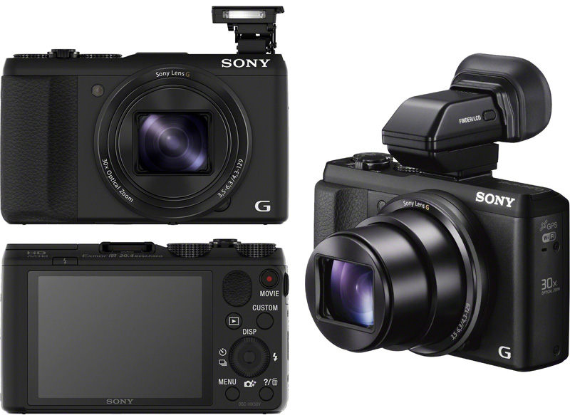 Тонкая и лёгкая камера Sony Cyber-shot DSC-HX50V с 30-кратным зумом