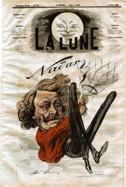  Карикатура на Надара, размещенная на обложке журнала La Lune 1867 года 