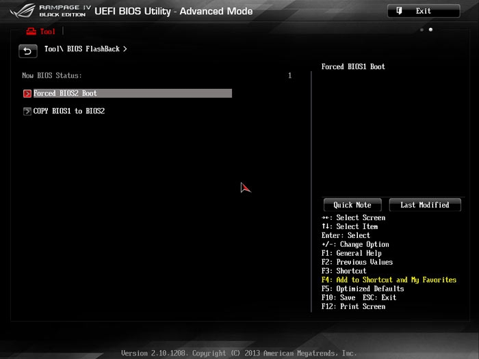 ASUS Rampage IV Black Edition BIOS Flashback