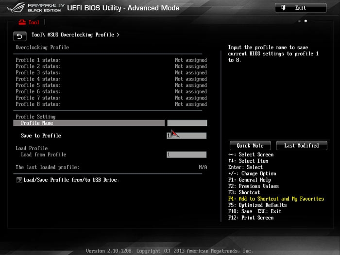  ASUS Rampage IV Black Edition OC Profile 