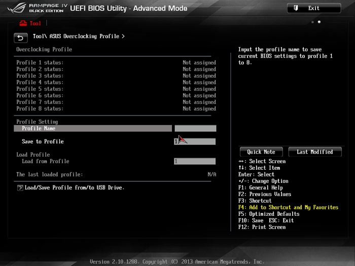 ASUS Rampage IV Black Edition OC Profile