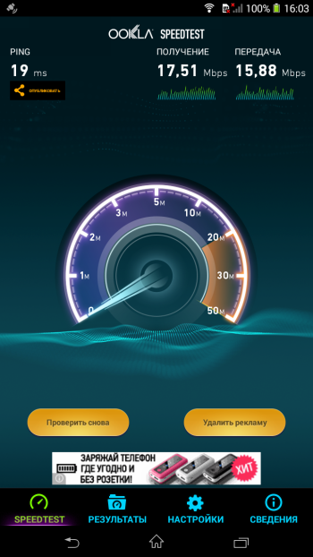  Sony Xperia T2 Ultra Dual Wi-Fi connection speed test 