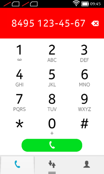 Nokia X interface: dialer application 