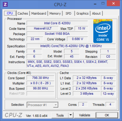  Dell Inspiron 7537: cpu information 