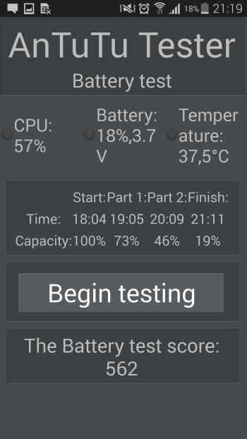  AnTuTu Battery Test: Samsung Galaxy S5 results 