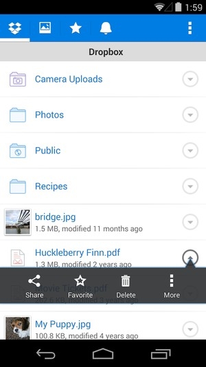 Экспорт файла в Dropbox