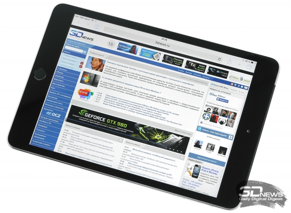  WEB-сайты и электронные документы на экране iPad mini 2/3 просматривать очень и очень удобно 