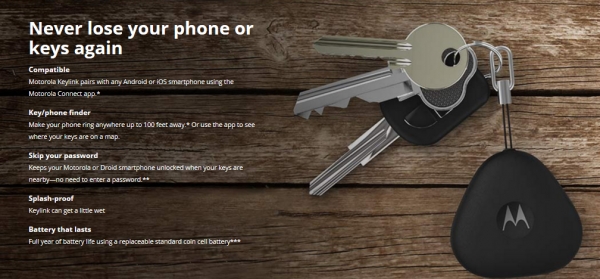 Брелок Motorola Keylink поможет найти потерявшийся смартфон или ключи"