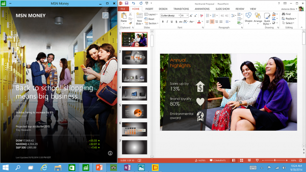Microsoft Windows 10 - интерфейс пользователя