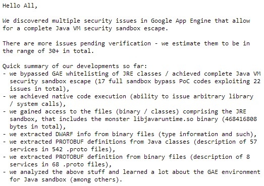 Описание уязвимостей, найденных Security Explorations