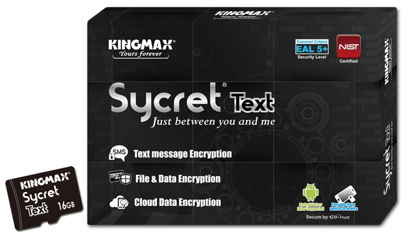 Kingmax Sycret Text: карты памяти microSD с шифрованием данных
