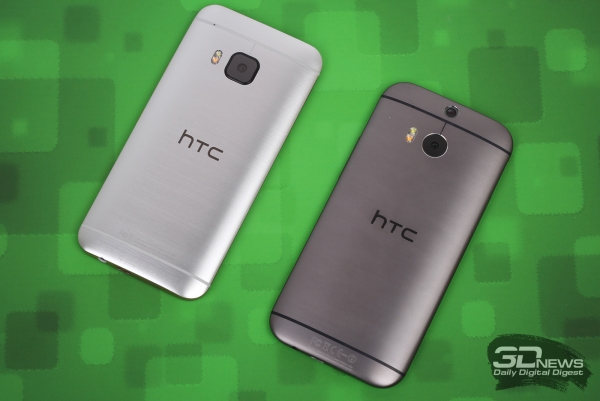  Ладно-ладно, на наших фотографиях новый HTC One M9 слева, у него светлый цвет корпуса 
