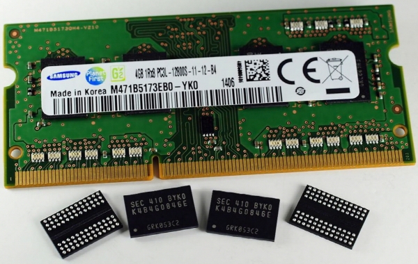 SO-DIMM производства Samsung на базе DDR3 чипов, произведённых по нормам 20 нм