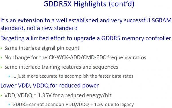 Слайд из презентации GDDR5X