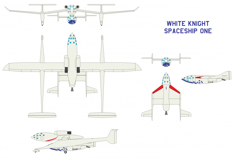  Проект Tier One включал два компонента – самолёт-носитель WhiteKnightOne и ракетоплан SpaceShipOne 