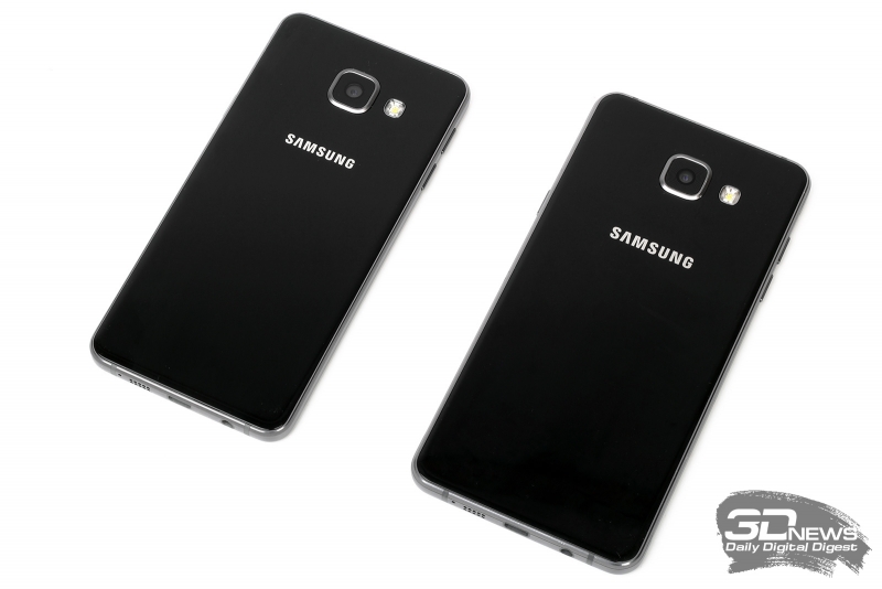 Samsung Galaxy A3 (слева) и A5 (справа) – задняя панель
