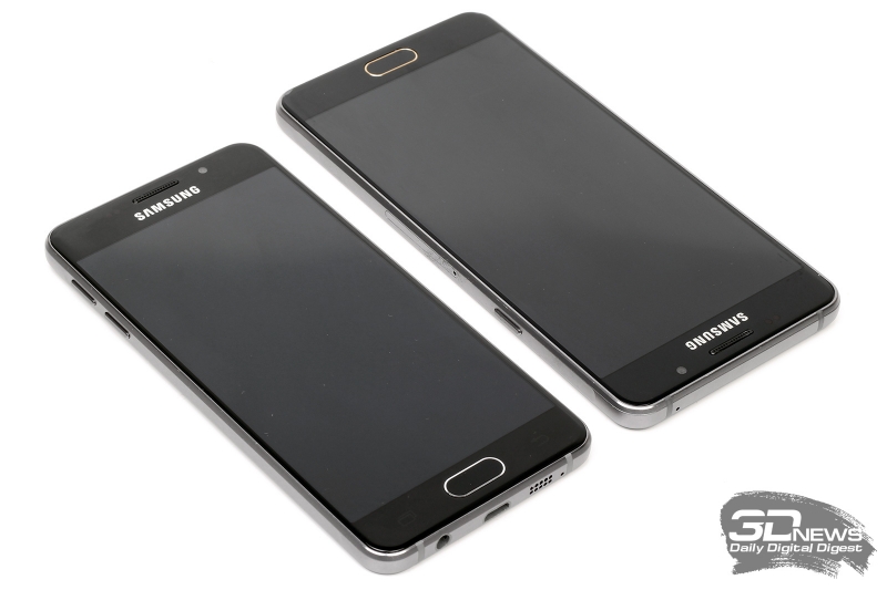Samsung Galaxy A3 (слева) и A5 (справа) – боковые стороны