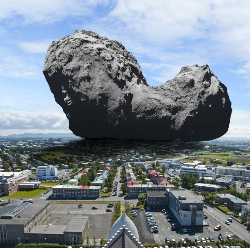  Масштабы ядра кометы можно сопоставить с таким европейским городом, как Рейкьявик 
