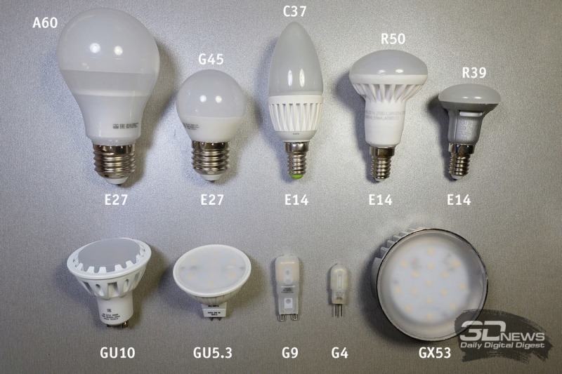 Типы и цоколи светодиодных ламп