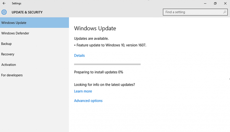 «Юбилейное обновление» Windows 10
