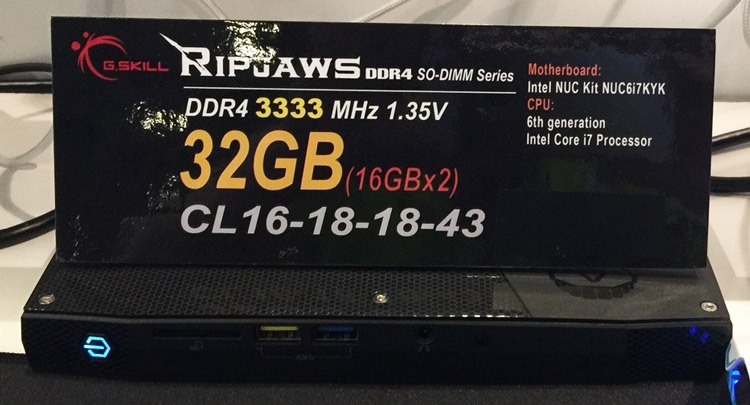 Ripjaws SO-DIMM DDR4-3333 в составе Intel Skull Canyon NUC