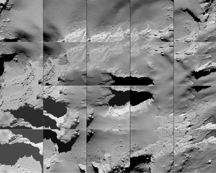 Снимки кометы, сделанные во время спуска станции