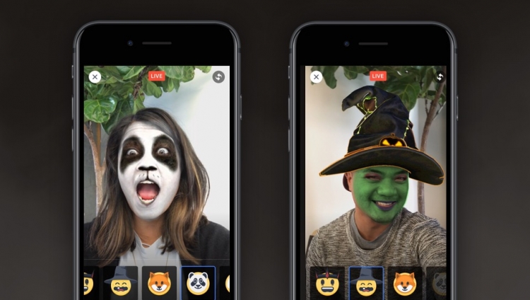 В Facebook Live появились хеллоуинские маски