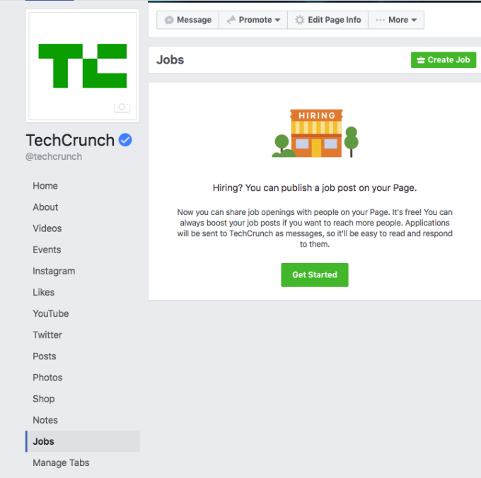 Facebook даст компаниям возможность размещать вакансии и искать новых сотрудников