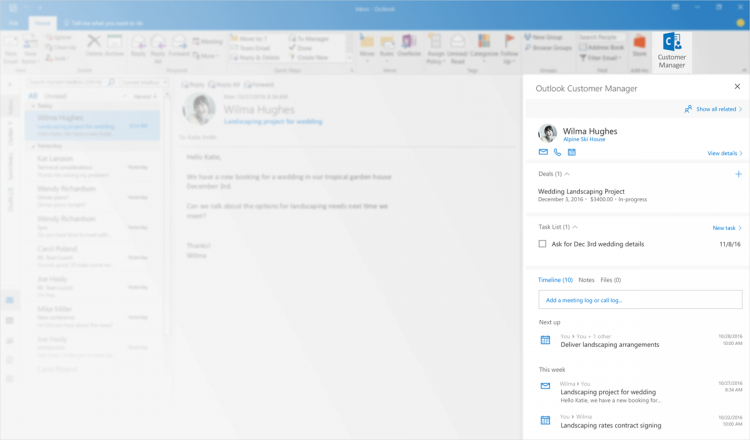 Microsoft добавила в Outlook инструмент для управления взаимодействием с клиентами