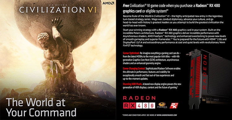 Акция Radeon RX 480 Civilization VI