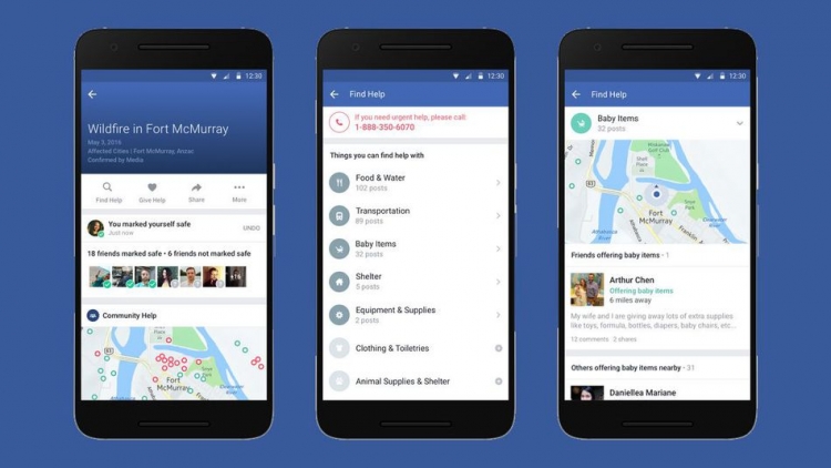 Facebook анонсировала пространство для поиска и оказания помощи пострадавшим во время инцидентов