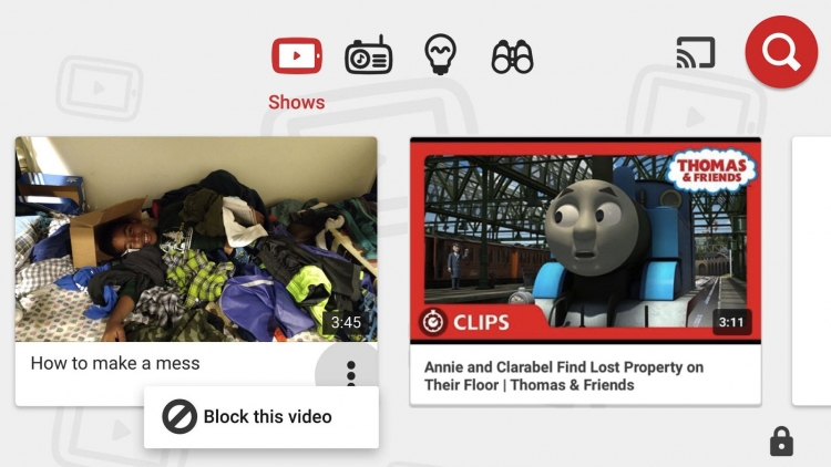 В YouTube Kids появилась функция ручной блокировки отдельных каналов и видеороликов