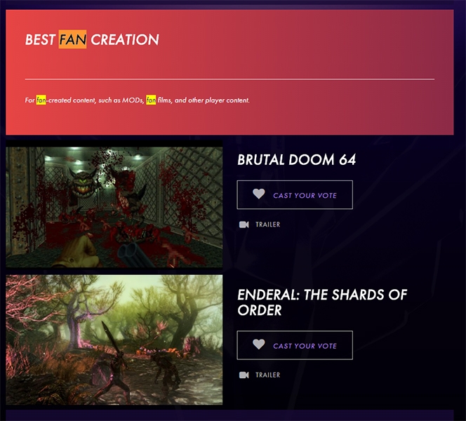 Две фанатские игры исключили из номинантов на The Game Awards 2016