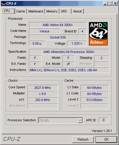 AMD Athlon64 3000+, Socket 939