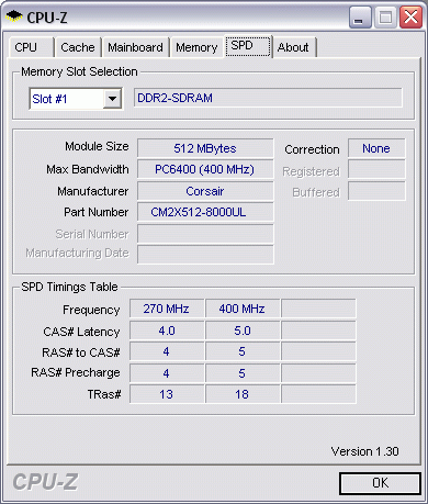  Corsair DDR2 TWIN2X1024-8000UL1 