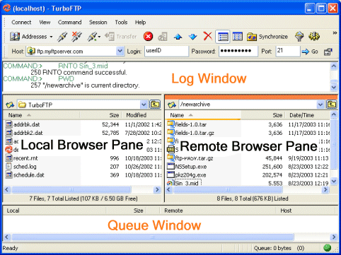 TurboFTP screenshot TurboFTP screenshot