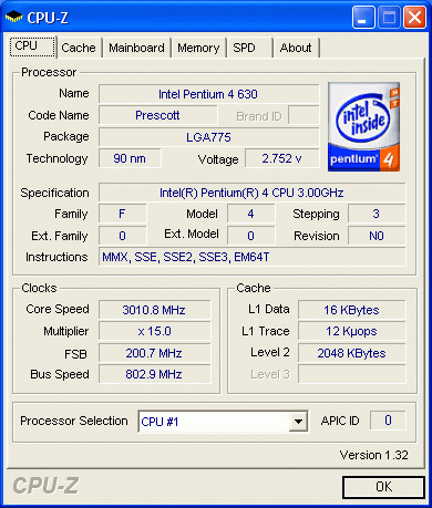 Intel Pentium 4 630